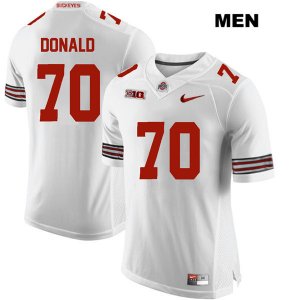 Men's NCAA Ohio State Buckeyes Noah Donald #70 College Stitched Authentic Nike White Football Jersey GS20F74YV